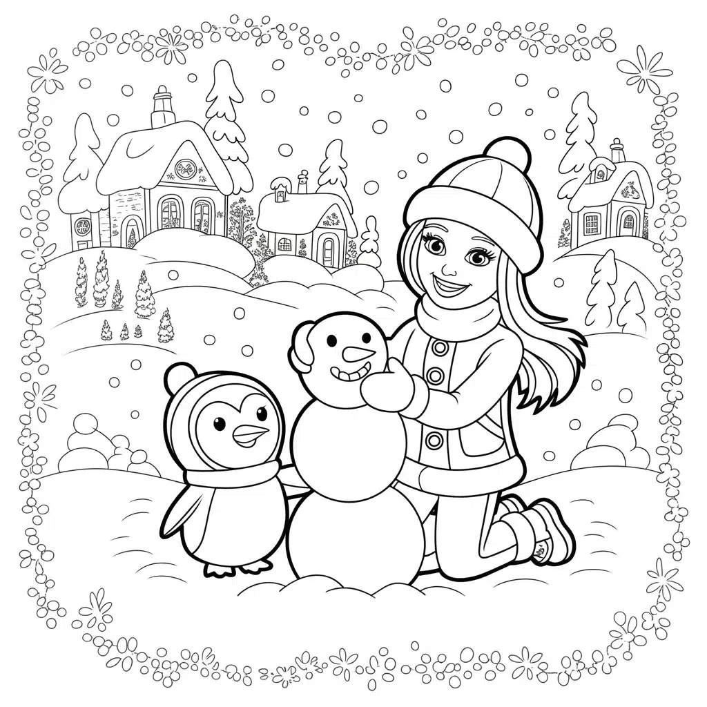 Barbie In The Snow Coloring Pages (Free PDF Printables)