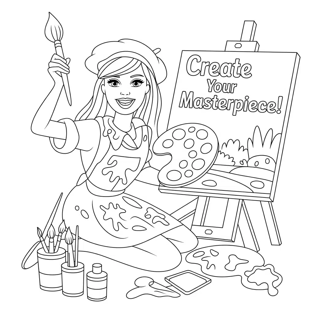 Artist Barbie Coloring Pages (Free PDF Printables)