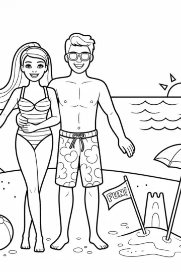 Barbie and Ken Coloring Pages (Free PDF Printables)